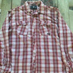 Plaided Red Long sleeve Button Down